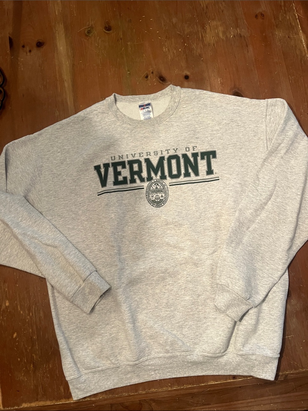 University of Vermont Heather Gray NuBlend Crewneck Sweatshirt -vintage